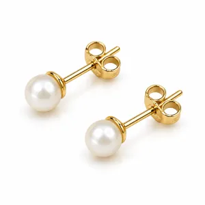 Σκουλαρίκια χρυσά με μαργαριτάρια SK23G 5mm