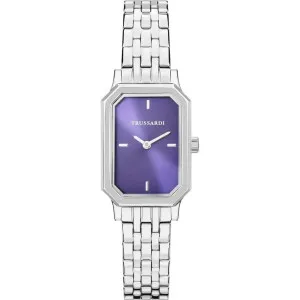 Γυναικείο ρολόι Trussardi R2453179500 T-Brera από ανοξείδωτο ατσάλι με μωβ καντράν και μπρασελέ.