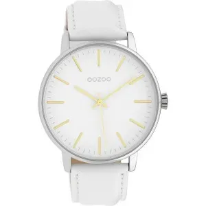 Ρολόι OOZOO C10040 Timepieces με Λευκό Δερμάτινο Λουράκι