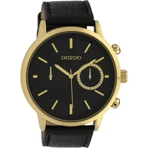 Ρολόι OOZOO C10069 Timepieces με Μαύρο Δερμάτινο Λουράκι