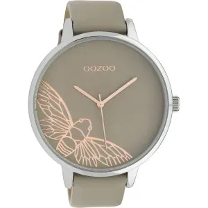 Ρολόι OOZOO C10077 Timepieces με Γκρί Δερμάτινο Λουράκι