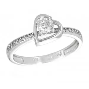 Λευκόχρυσο μονόπετρο δαχτυλίδι  DF639-L