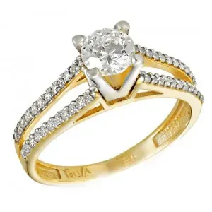 Χρυσό μονόπετρο δαχτυλίδι DF622