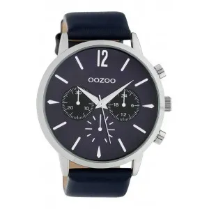 Ρολόι OOZOO C10358 Timepieces Xxl με Μπλέ Δερμάτινο Λουράκι