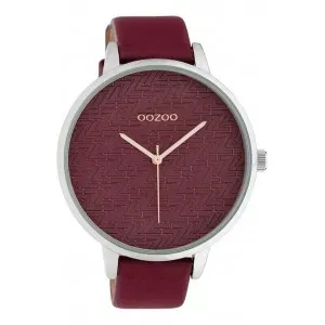 Ρολόι OOZOO C10408 Timepieces Xl με Μπορντό Δερμάτινο Λουράκι