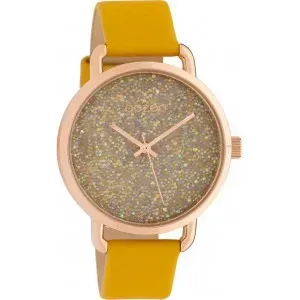 Ρολόι OOZOO C10462 Timepieces με Ροζ Χρυσό με Κίτρινο Δερμάτινο Λουράκι