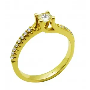 Χρυσό   γυναικείο δαχτυλίδι μονόπετρο 14 καρατίων  R668