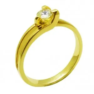 Χρυσό γυναικείο δαχτυλίδι μονόπετρο 14 καρατίων R709