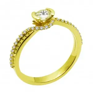 Χρυσό  γυναικείο δαχτυλίδι μονόπετρο   14καρατίων R738