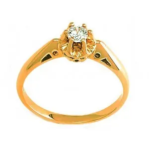 Γυναικείο ροζ χρυσό δαχτυλίδι  μονόπετρο 624KROT2