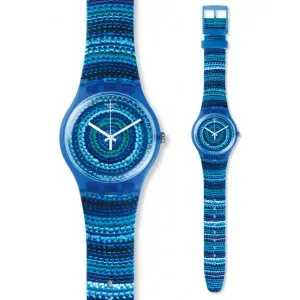 Ρολόι SWATCH SUOS104 Centrino με μπλε καντράν και μπλε καουτσούκ λουράκι.