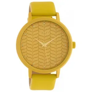 Ρολόι OOZOO C10655 Timepieces Yellow με κίτρινο καντράν και δερμάτινο λουράκι.