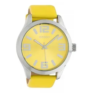 Ρολόι OOZOO C10234 Timepieces με κίτρινο καντράν και κίτρινο δερμάτινο λουράκι.