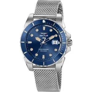 Ρολόι SECTOR 450 R3253276005 με μπλε καντράν και ασημί μπρασελέ.