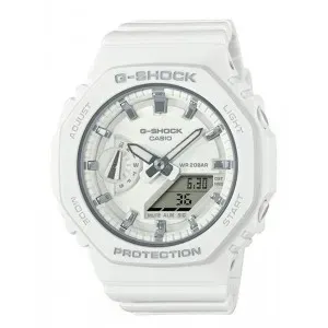Ρολόι CASIO G-Shock GMA-S2100-7AER με λευκό καντράν και λευκό καουτσούκ λουράκι.