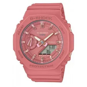 Ρολόι CASIO GMA-S2100-4A2ER G-Shock με ροζ καντράν και ροζ καουτσούκ λουράκι.