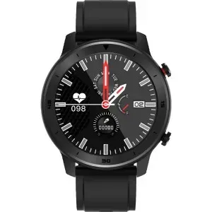 Ρολόι DAS.4 80021 Smartwatch SQ12 με ψηφιακό καντράν και μαύρο καουτσούκ λουράκι