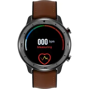 Ρολόι Das.4 80024 Smartwatch SQ12 με ψηφιακό καντράν και καφέ δερμάτινο λουράκι.