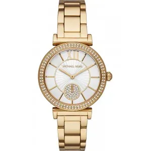 Ρολόι MICHAEL KORS MK4615 Abbey από επιχρυσωμένο ανοξείδωτο ατσάλι με λευκό καντράν και μπρασελέ