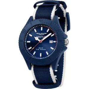 Ρολόι SECTOR R3251539001 με μπλε καντράν και μπλε-λευκό υφασμάτινο λουράκι.