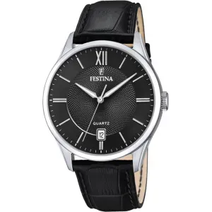 Ανδρικό ρολόι FESTINA Black Leather Strap F20426/3