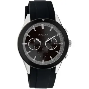 Ρολόι OOZOO C10849 Timepieces με μαύρο καντράν και μαύρο καουτσούκ λουράκι.