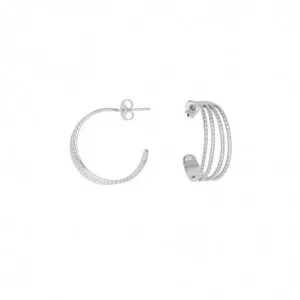 Σκουλαρίκια Excite Fashion Jewellery διάτρητοι σφυρήλατοι  κρίκοι από E-65-55-S