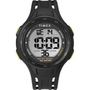 Ρολόι TIMEX TW5M41400 Sleek Chronograph με ψηφιακό καντράν και μαύρο καουτσούκ λουράκι.