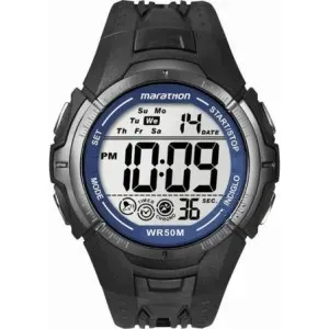 Ρολόι TIMEX T5K359 Marathon Chronograph με ψηφιακό καντράν και μαύρο καουτσούκ λουράκι.