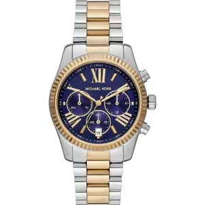 Ρολόι MICHAEL KORS MK7218 Lexington από ανοξείδωτο ατσάλι με μπλε καντράν και ασημί-χρυσό μπρασελέ.