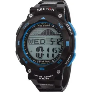 Ρολόι SECTOR EX-35 R3251534002 Chronograph με μπλε πλαστικό λουράκι και ψηφιακό καντράν.