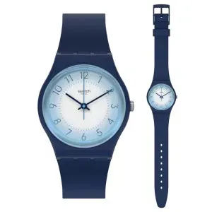 Ρολόι Swatch GN279 Gent Sea Shade με μπλε καουτσούκ λουράκι.