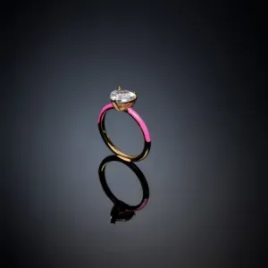 CHIARA FERRAGNI LOVE PARADE J19AVI340-No 12 Ροζ Χρυσό Μονόπετρο Δαχτυλίδι Με Καρδιά