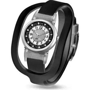 Ρολόι FLIK FLAK ZFPN050 SHAPED ON BLACK με μαύρο καντράν και μαύρο καουτσούκ λουρα΄κι.