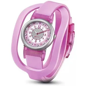 Ρολόι FLIK FLAK ZFPN048 SHAPED ON Pink με ροζ καντράν και ροζ καουτσούκ λουρα΄κι.
