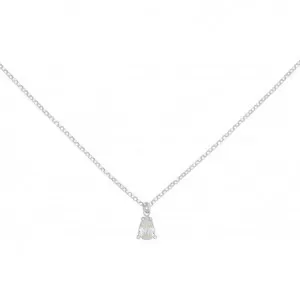Κολιέ Excite fashion jewellery, μονόπετρο, σταγόνα, λευκό  ζιργκόν,από K-96-AS-S-89