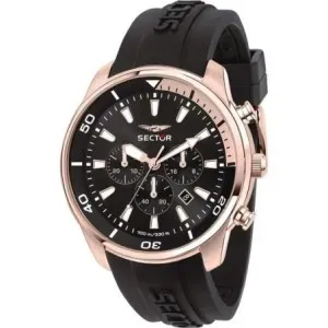 Ρολόι SECTOR Oversize R3271602009 με μαύρο καντράν και μαύρο καουτσούκ λουράκι