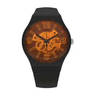 Ρολόι SWATCH SUOB164 Orangeboost με Μαύρο Καουτσούκ Λουράκι