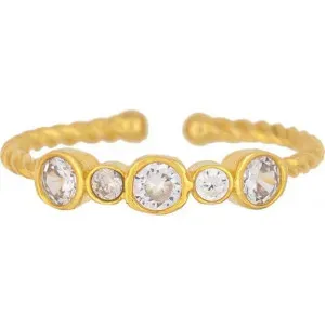 Κομψό  δαχτυλίδι Excite Fashion Jewellery στολισμένο με λευκά ζιργκόν D-53-AS-G-65