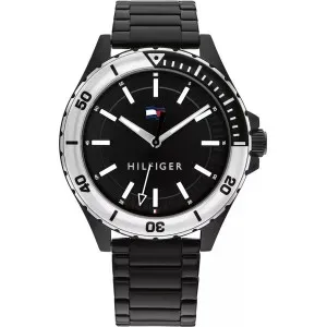 Ρολόι Tommy Hilfiger 1792014 από ανοξείδωτο ατσάλι με μαύρο καντράν και μπρασελέ.