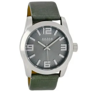 Ρολόι OOZOO Timepieces C5692 με γκρι καντράν και γκρι δερμάτινο λουρακι.