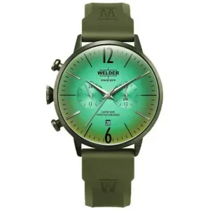 Ρολόι Welder Moody WWRC519 με πράσινο καντράν και χακί καουτσούκ λουράκι.