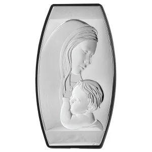 Ασημένια εικόνα MA/E901/3 σε καφέ ξύλο (15cm x 26cm)