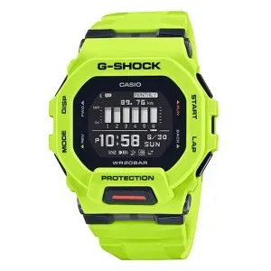 Ρολόι CASIO GBD-200-9ER G-Shock με ψηφιακό καντράν και πράσινο καουτσούκ λουράκι.