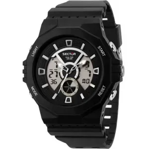 Ρολόι SECTOR R3251237001 EX-41 με μαύρο ψηφιακό καντράν και μαύρο καουτσούκ λουράκι.