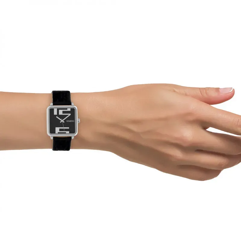 Ρολόι OOZOO C10369 Timepieces με Μαύρο Δερμάτινο Λουράκι - Με λουράκι -  Γυναικεία Ρολόγια - Ρολόγια
